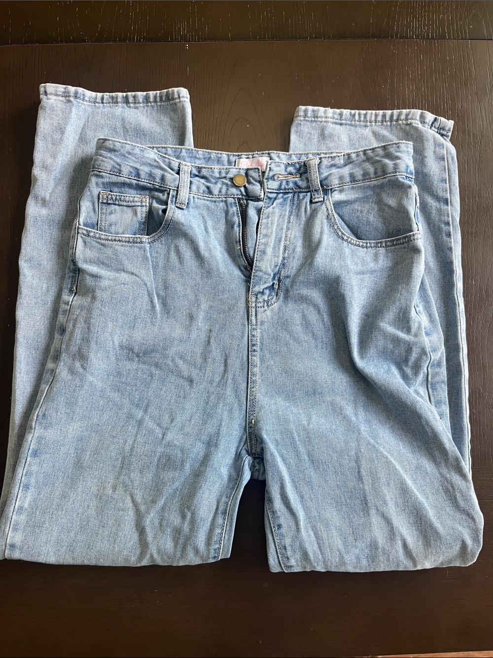 Pink Lily High-Waisted Light-wash Jeans
